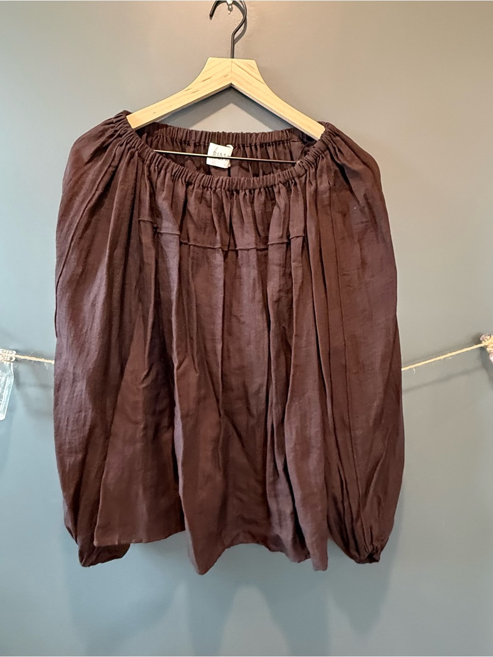 DISSH Chocolate Brown off the shoulder long sleeve